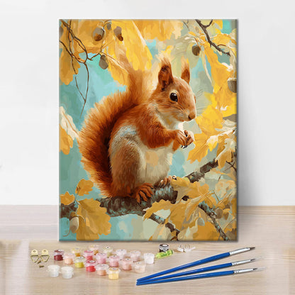 Autumn Squirrel - Paint by Numbers