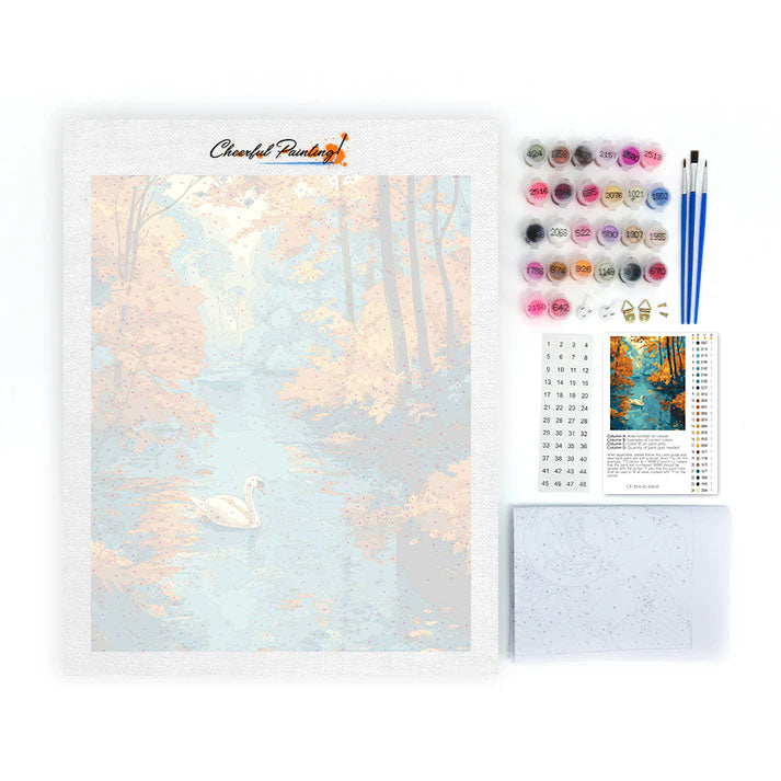 Autumn Swan on the Lake - Paint by Numbers