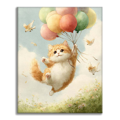 Cat's Balloon Ride - Paint by Numbers