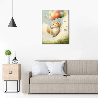 Cat's Balloon Ride - Paint by Numbers
