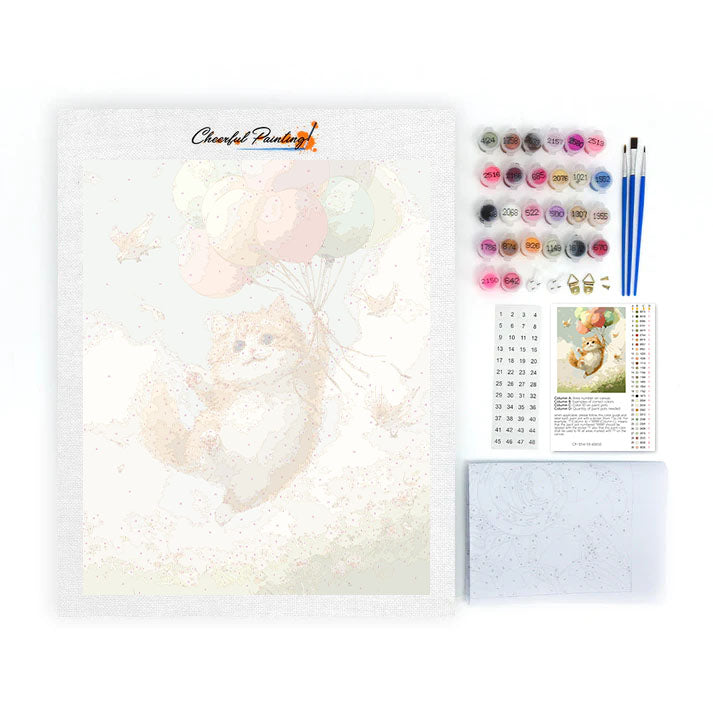 Cat's Balloon Ride - Paint by Numbers