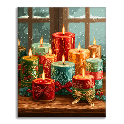 Christmas Candle Glow - Paint by Numbers