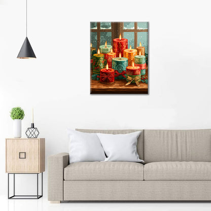 Christmas Candle Glow - Paint by Numbers