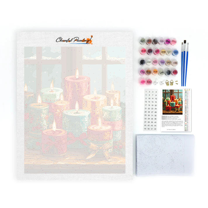 Christmas Candle Glow - Paint by Numbers