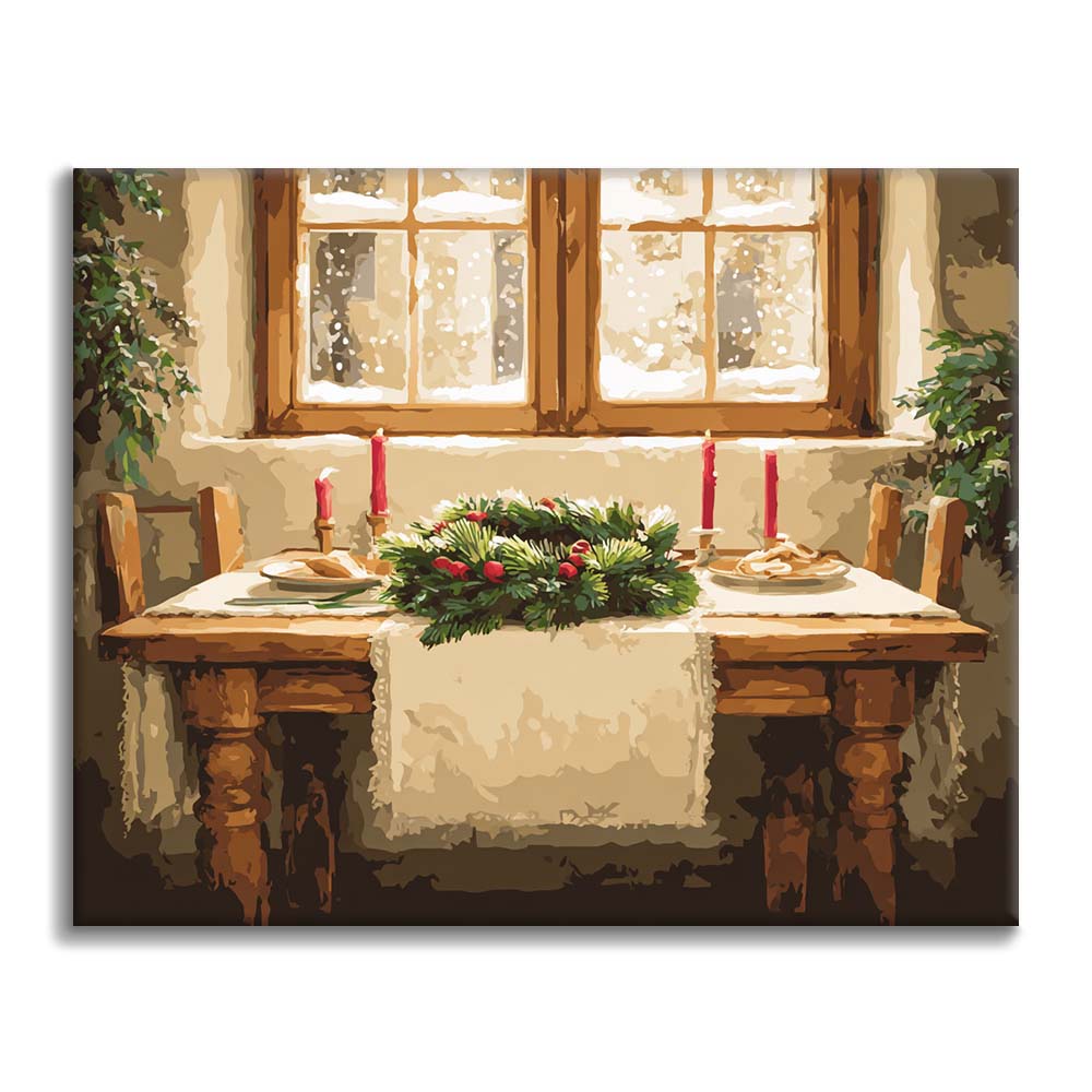 Christmas Dinner Setting - Paint by Numbers