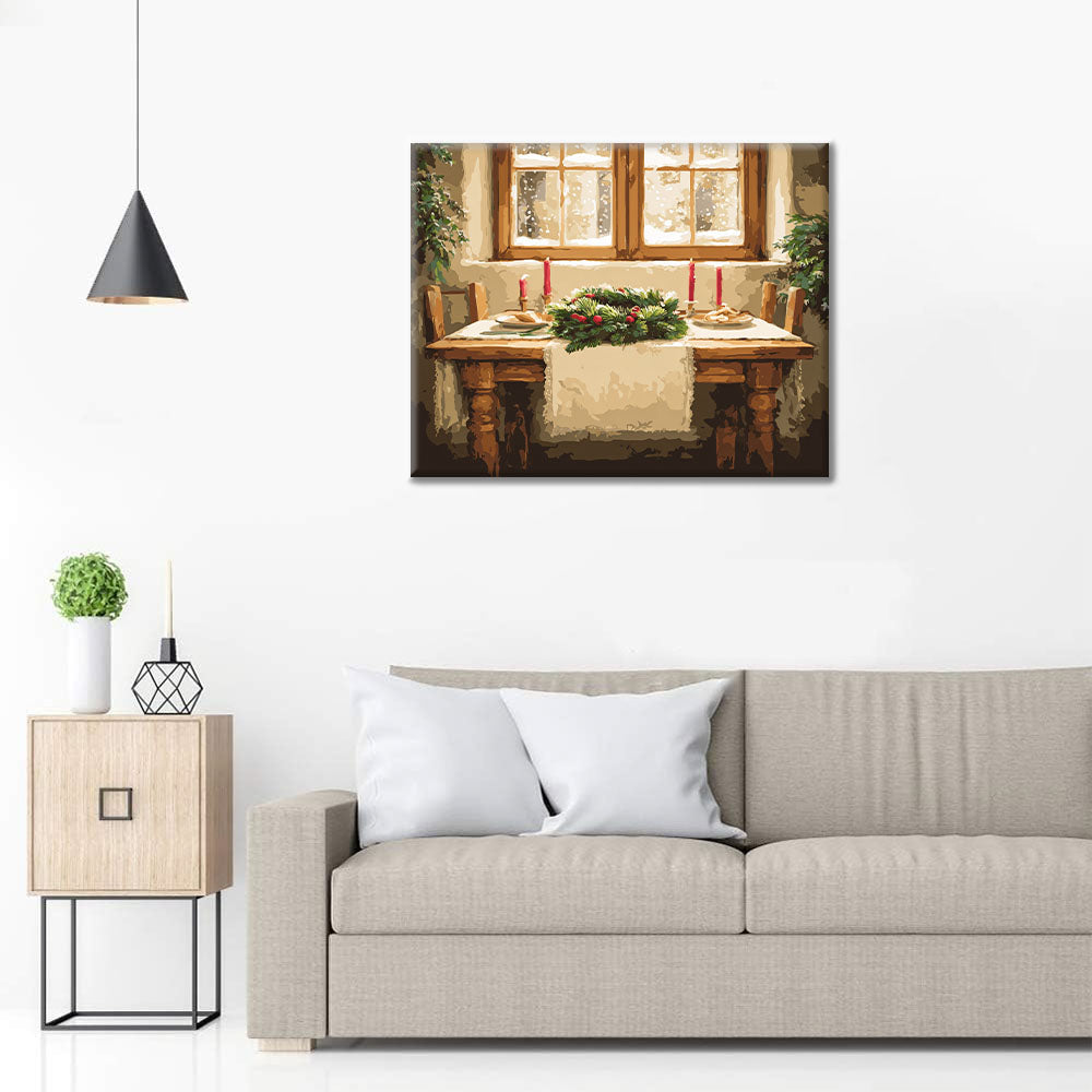 Christmas Dinner Setting - Paint by Numbers