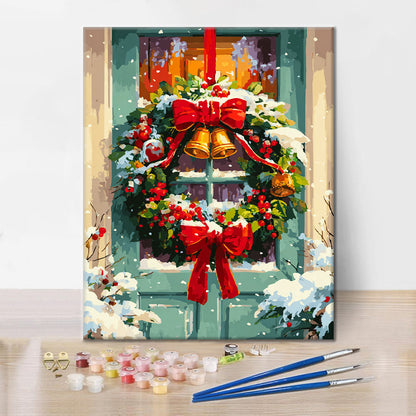 Christmas Door Wreath - Paint by Numbers