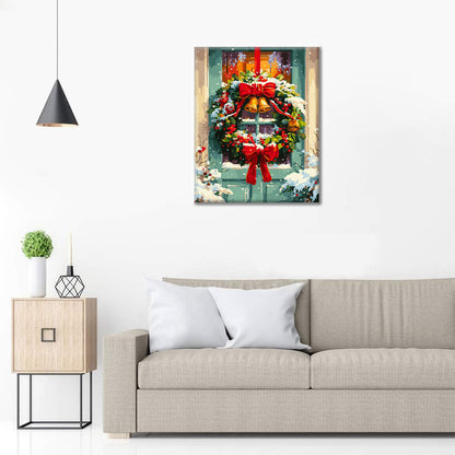 Christmas Door Wreath - Paint by Numbers
