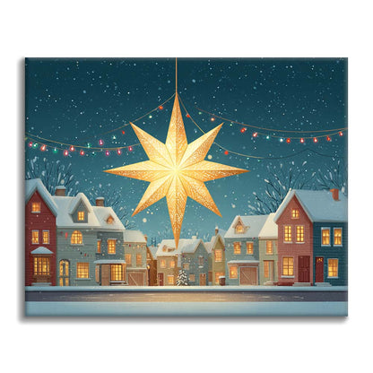 Christmas Star in the Snow - Paint by Numbers