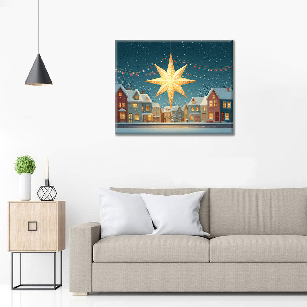 Christmas Star in the Snow - Paint by Numbers