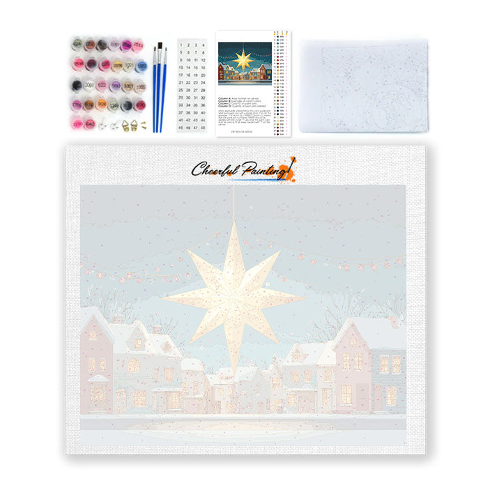 Christmas Star in the Snow - Paint by Numbers