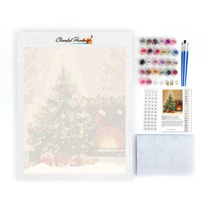 Christmas Tree and Fireplace - Paint by Numbers