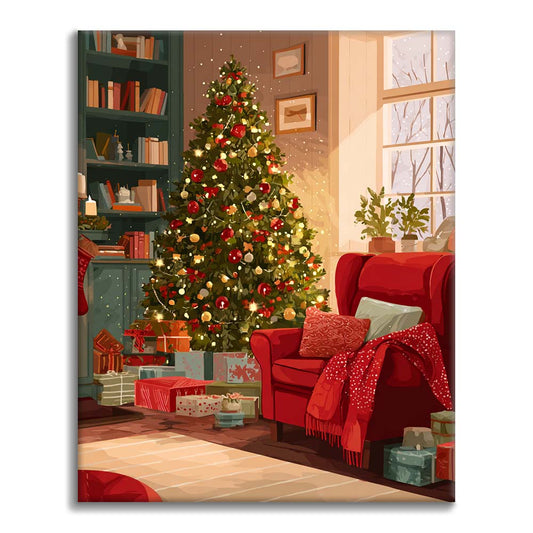 Cozy Christmas Tree - Paint by Numbers