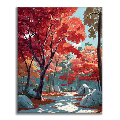 Crimson Pathway - Paint by Numbers