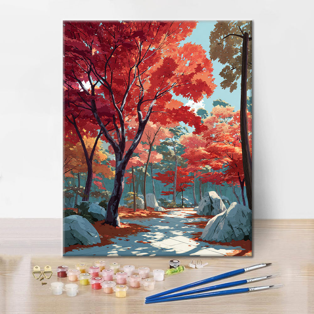 Crimson Pathway - Paint by Numbers