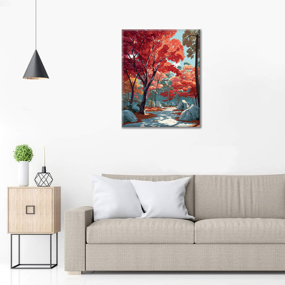 Crimson Pathway - Paint by Numbers