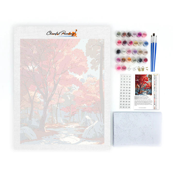 Crimson Pathway - Paint by Numbers