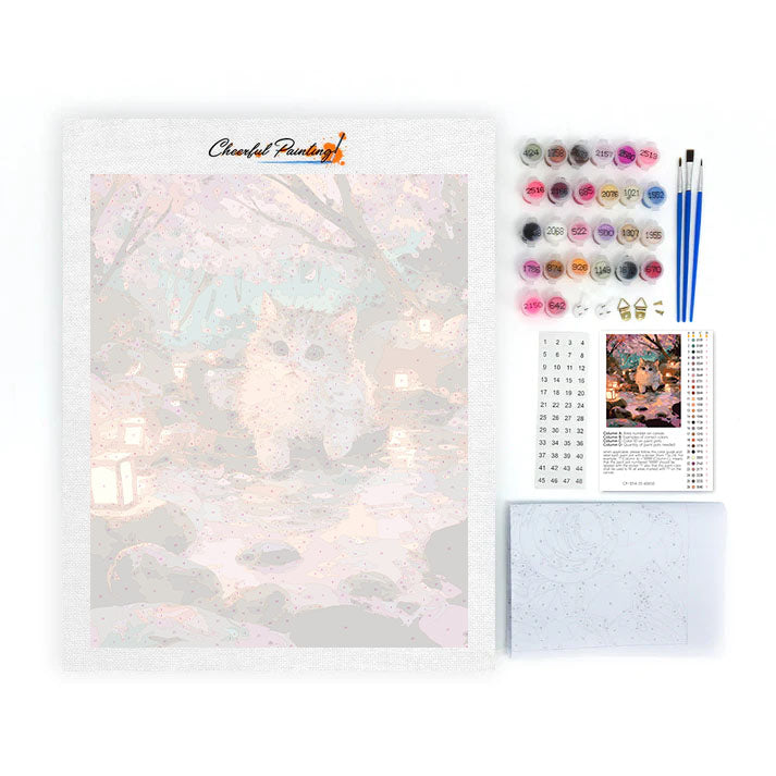 Hot Spring Cat - Paint by Numbers