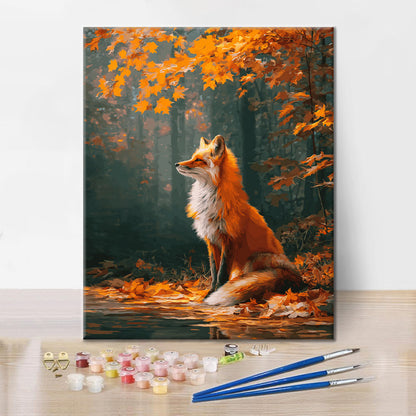 Maple Leaves and Fox - Paint by Numbers
