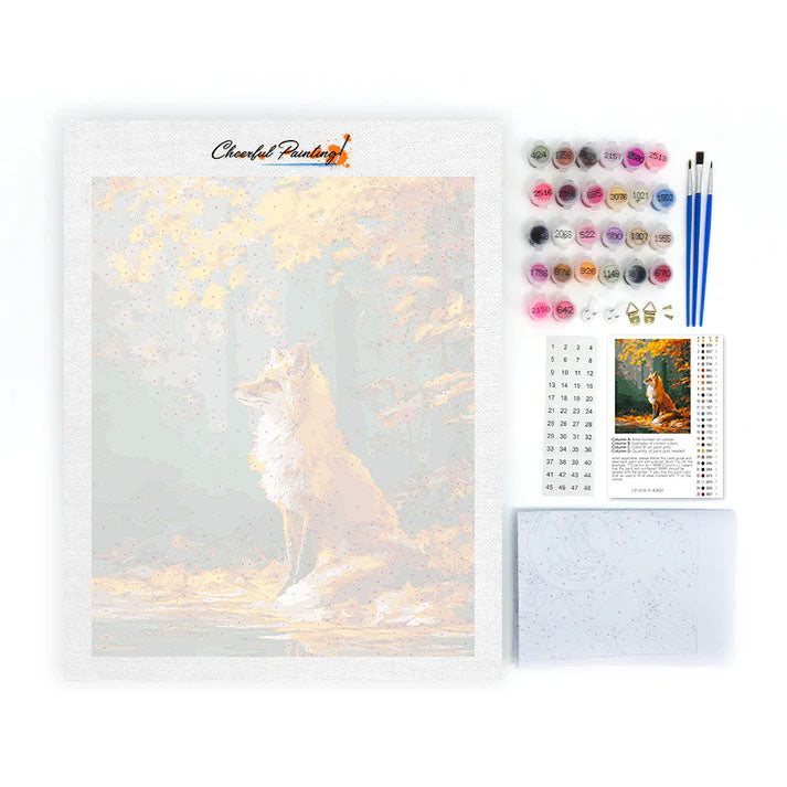 Maple Leaves and Fox - Paint by Numbers