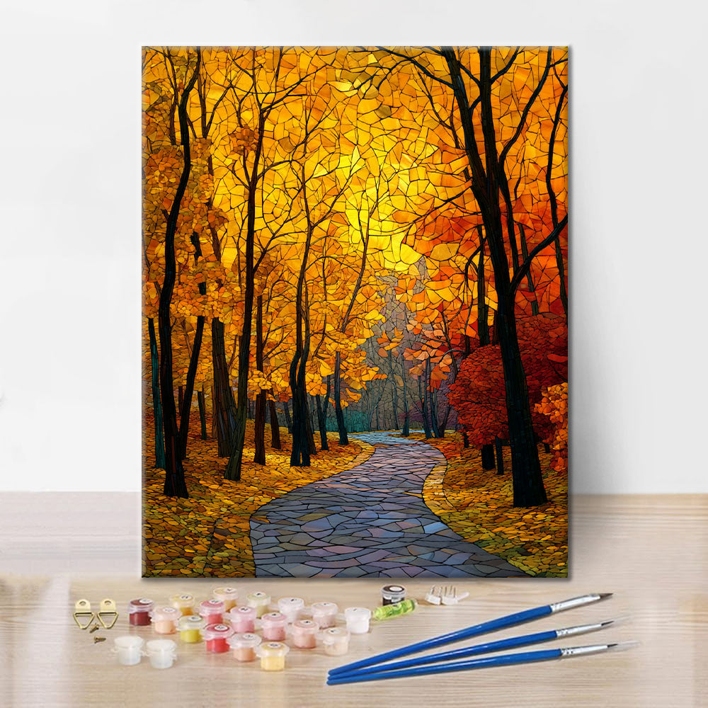 Mosaic Autumn Avenue - Paint by Numbers
