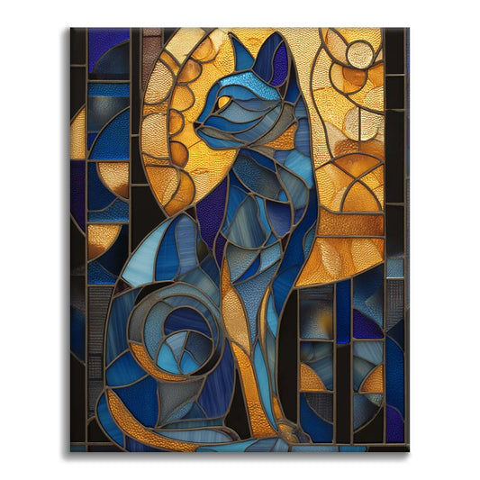 Mosaic Egyptian Cat - Paint by Numbers