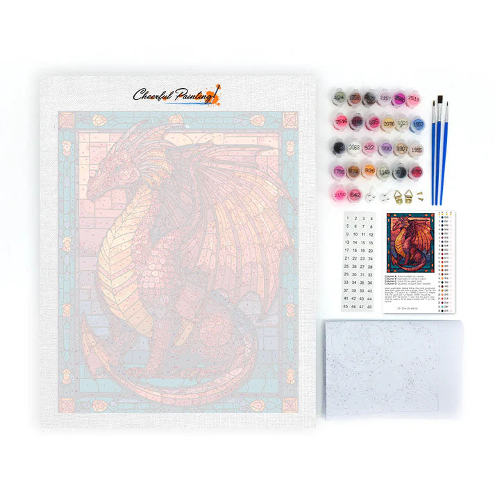 Mosaic Flame Dragon - Paint by Numbers