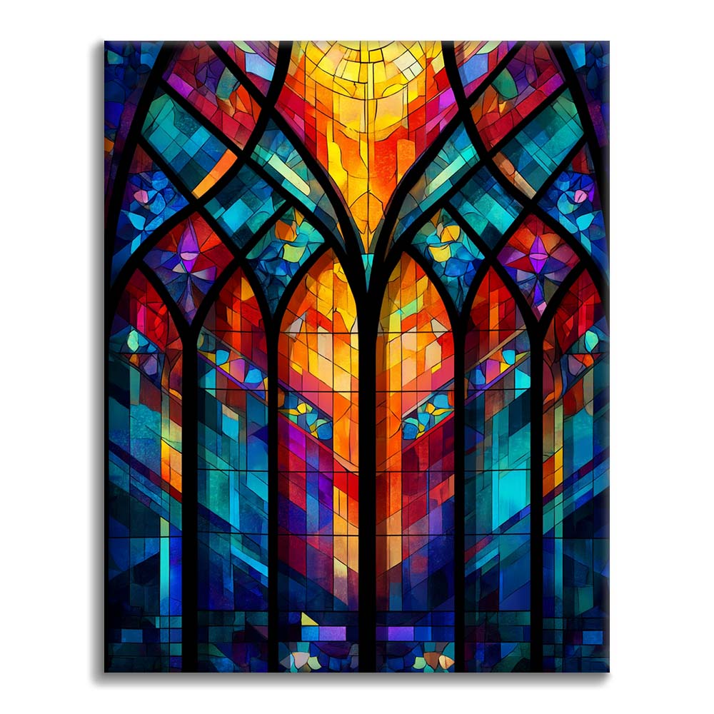 Mosaic Window Lattice - Paint by Numbers