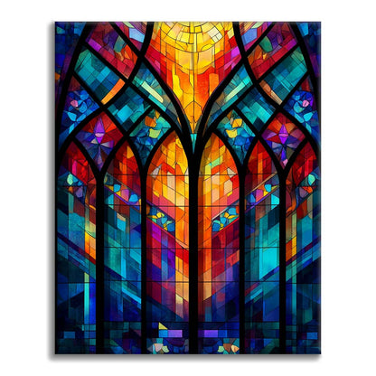 Mosaic Window Lattice - Paint by Numbers