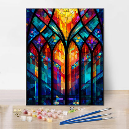 Mosaic Window Lattice - Paint by Numbers