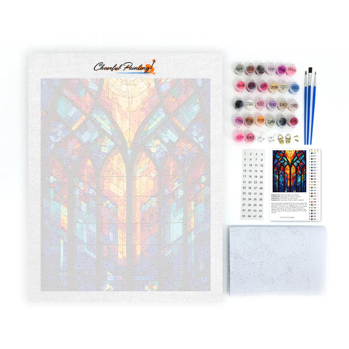 Mosaic Window Lattice - Paint by Numbers