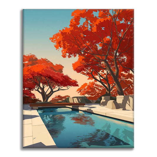 Serene Autumn Reflections - Paint by Numbers