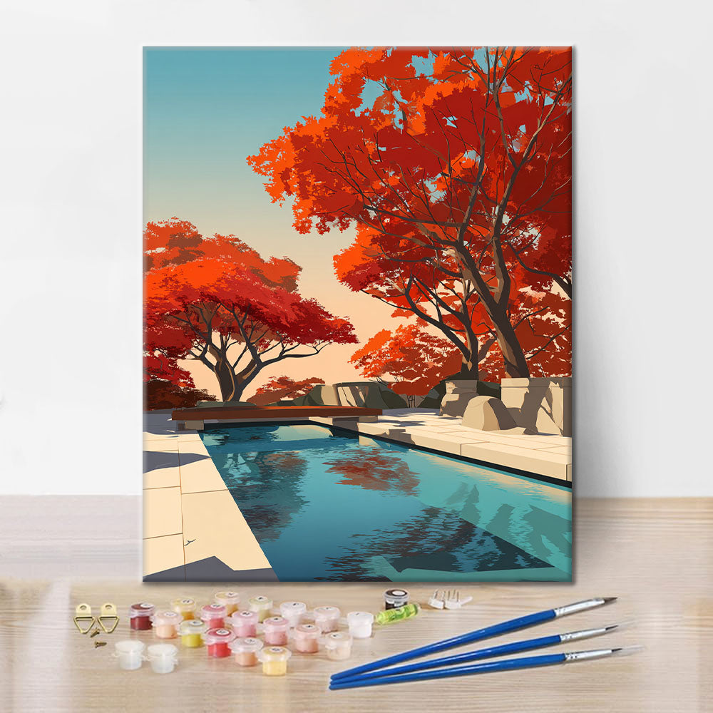 Serene Autumn Reflections - Paint by Numbers