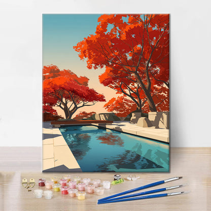 Serene Autumn Reflections - Paint by Numbers