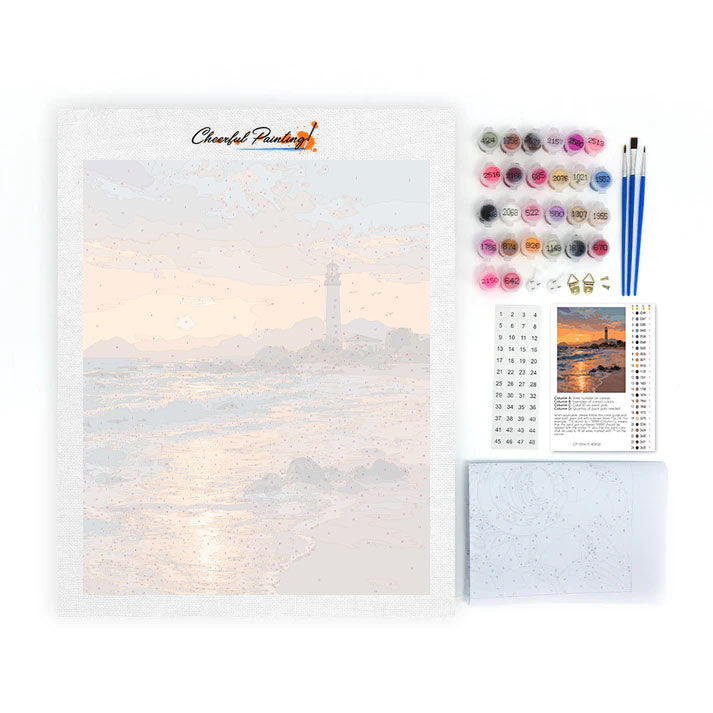 Sunset Lighthouse - Paint by Numbers