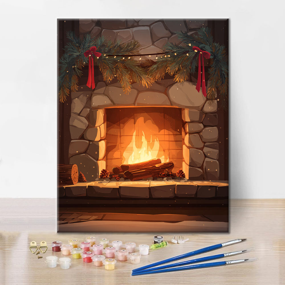 Warm Fireplace - Paint by Numbers