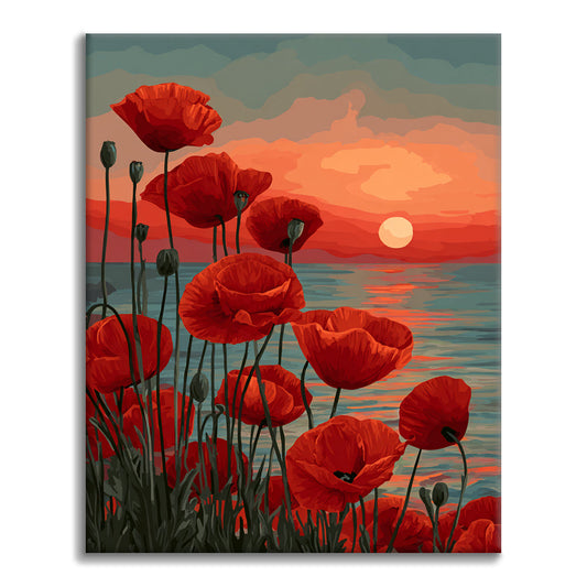 Crimson Dusk - Paint by Numbers