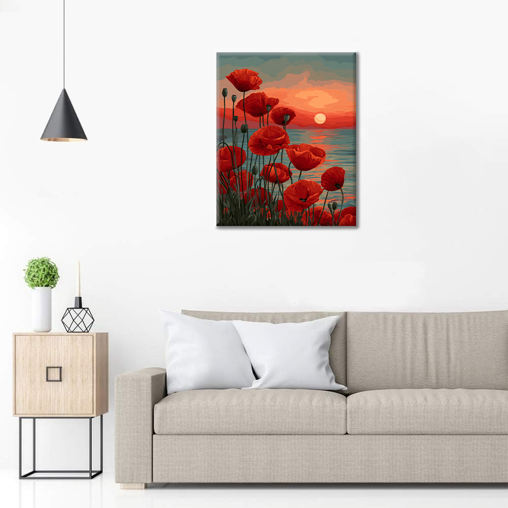 Crimson Dusk - Paint by Numbers