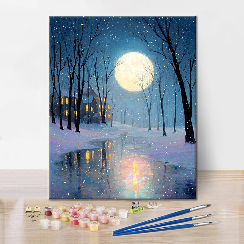 Moonlit Snow - Paint by Numbers