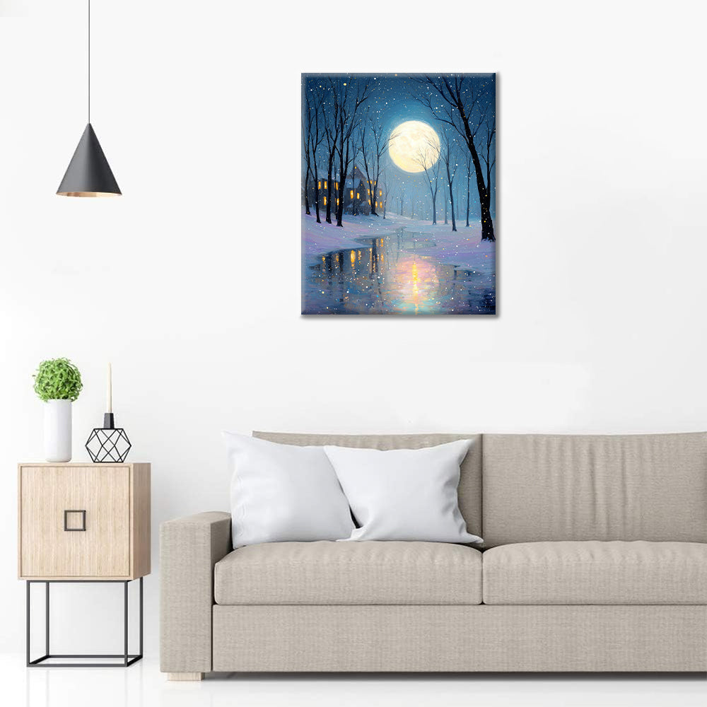Moonlit Snow - Paint by Numbers