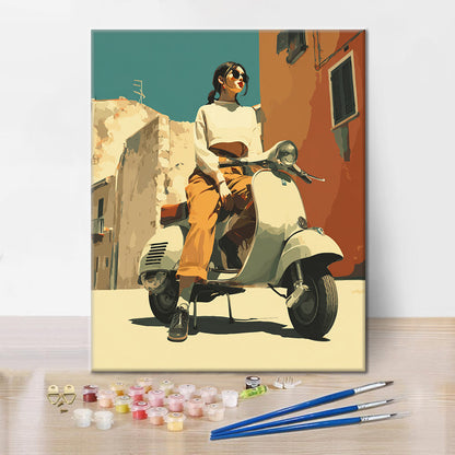 Scooter Girl - Paint by Numbers