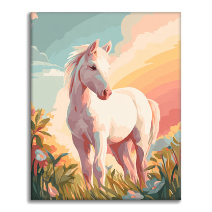 little white horse - Paint by Numbers