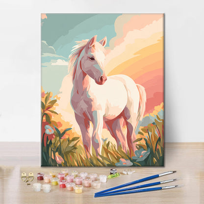 little white horse - Paint by Numbers
