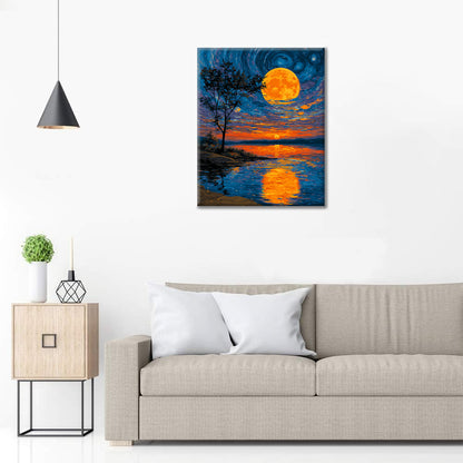 The moon in the lake - Paint by Numbers