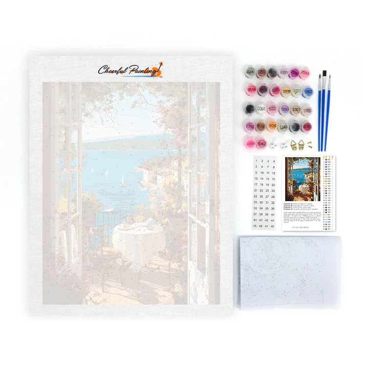 The sea view from the window. - Paint by Numbers