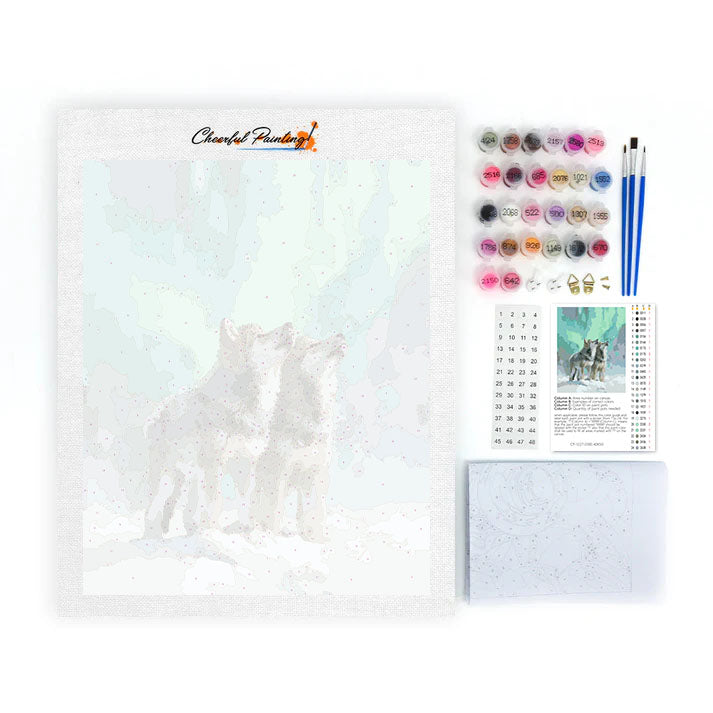 Wolves of the Aurora - Paint by Numbers