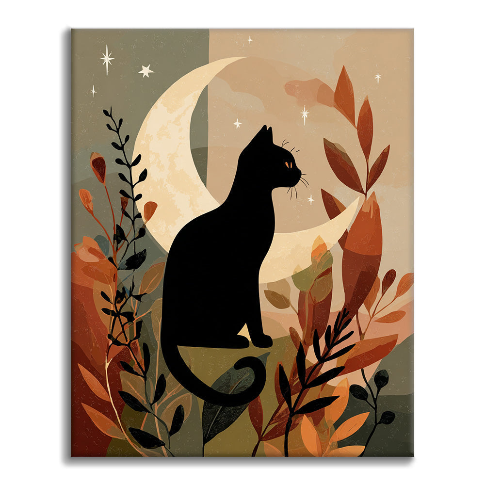 Black Cat Sil - Paint by Numbers