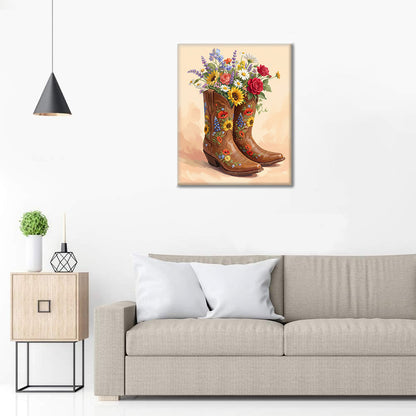 Boot Bouquet - Paint by Numbers