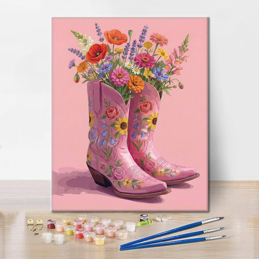 Boots And Blooms - Paint by Numbers