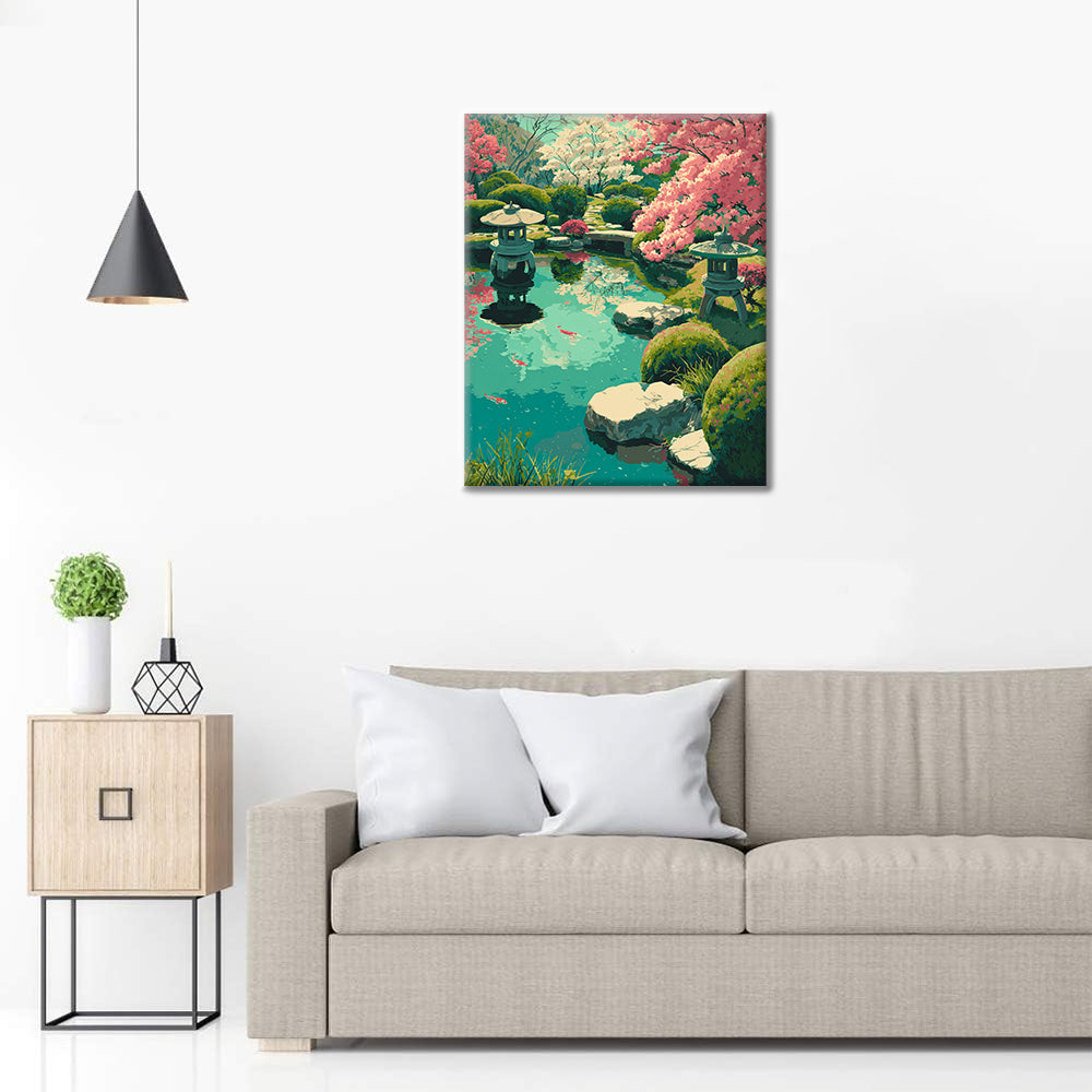 Cherry Blossom Garden - Paint by Numbers